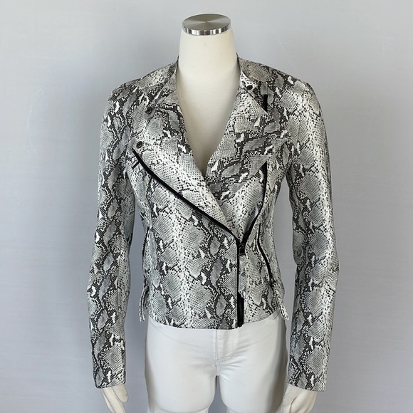 NWOT Bagatelle Gray Snake Moto Jacket Size Small - Picture 1 of 11